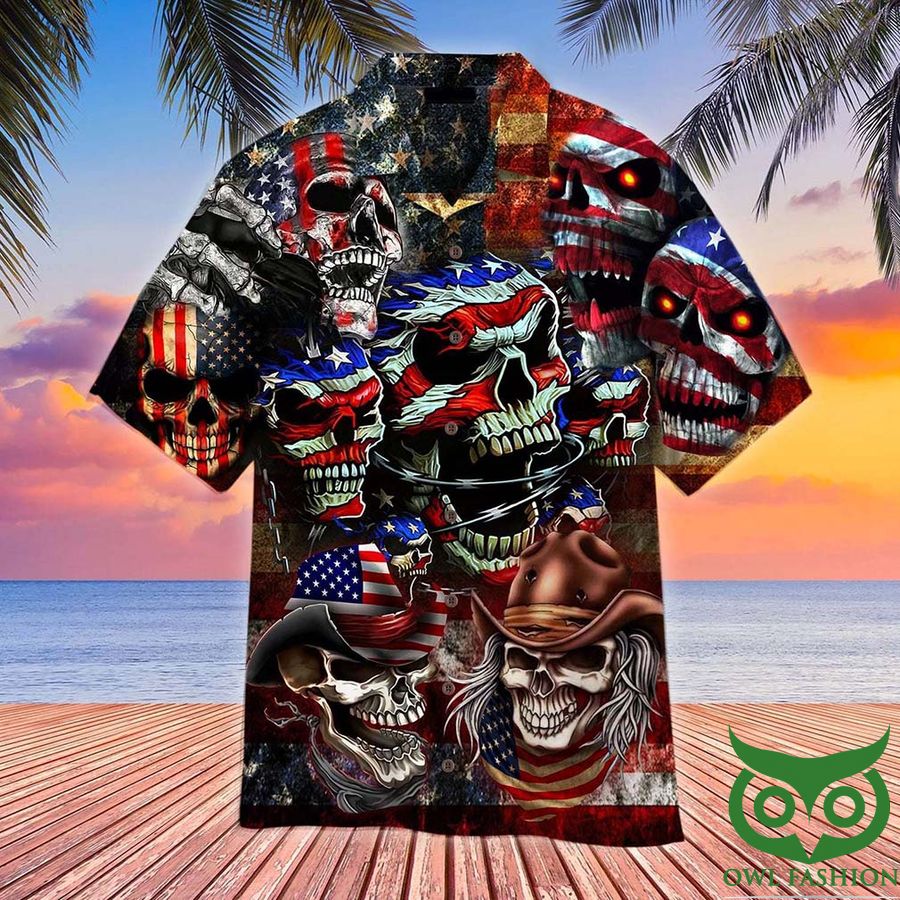 America Skull 4th Of July Hawaiian Shirt
