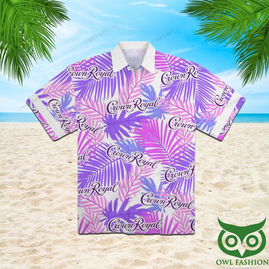 Crown Royal Palm Tree Pastel Purple Hawaiian Shirt