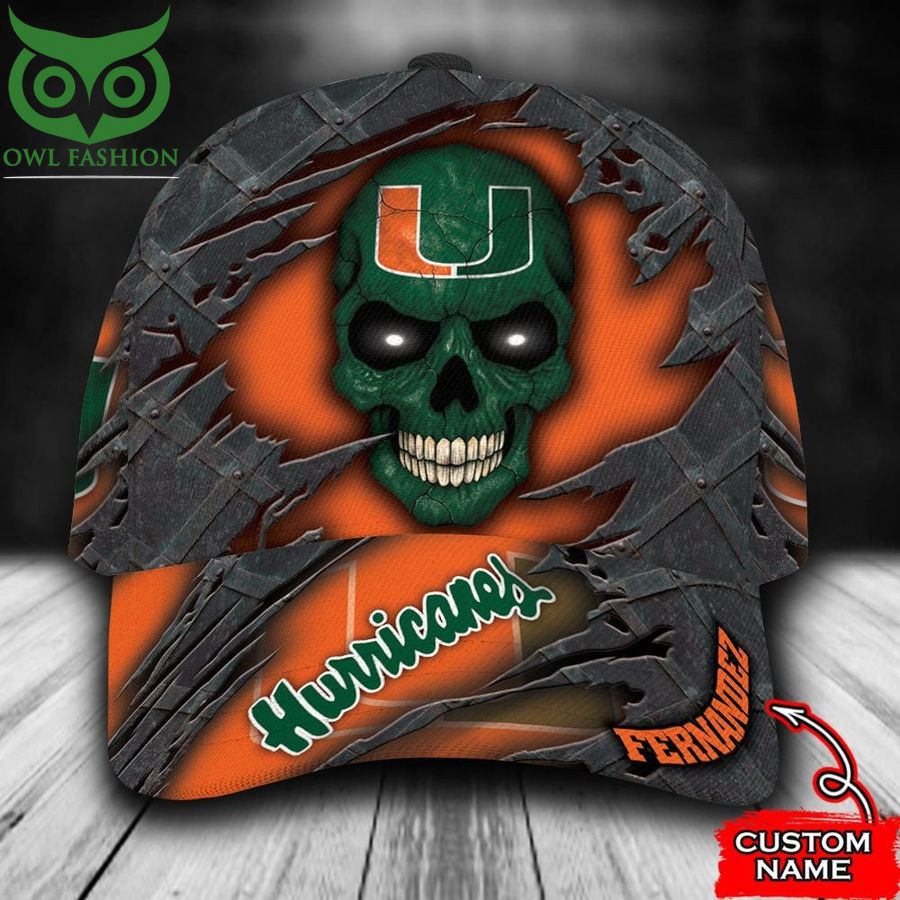 Miami Hurricanes Classic Cap Skull NCAA1 Custom Name
