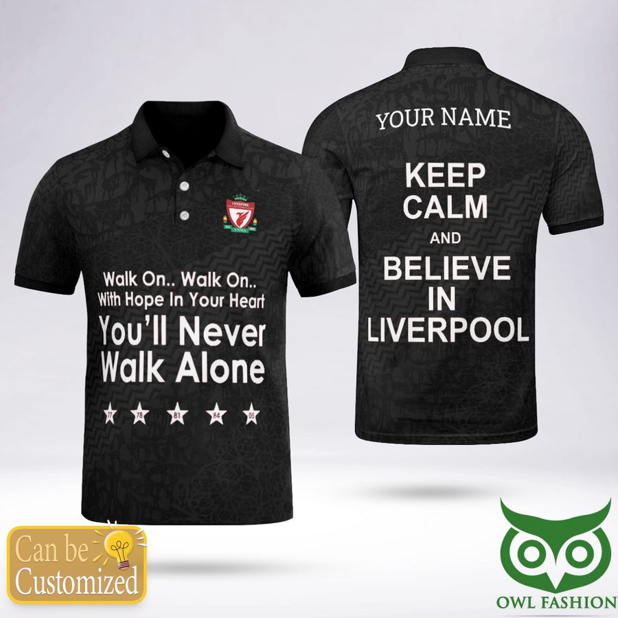 Liverpool Never Walk Alone Believe Black Polo Shirt