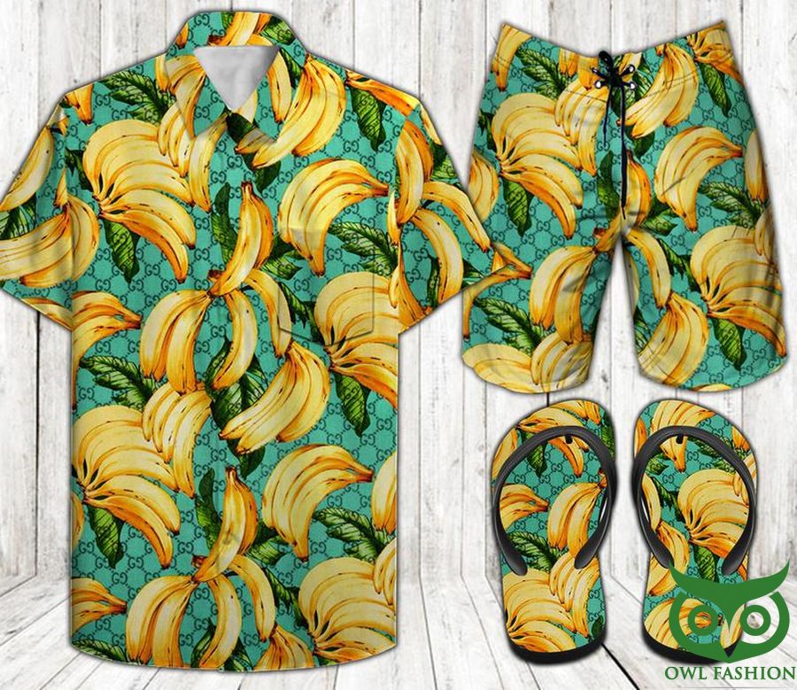 Banana Blue Flip Flops And Combo Hawaiian Shirt Shorts