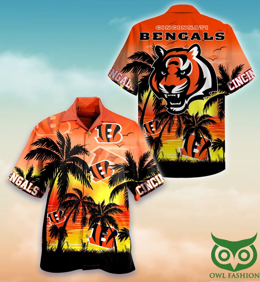 22 Cincinnati Bengals NFL Palm Sunset Hawaiian Shirt