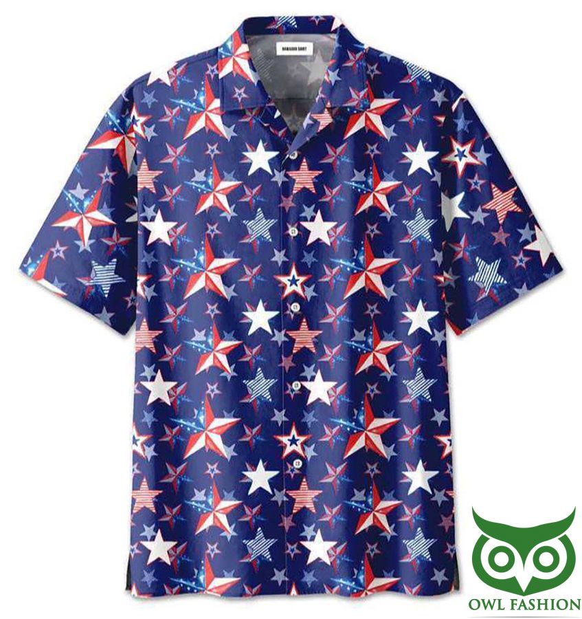 4th Of July US Flag Star Hawaiian Shirt