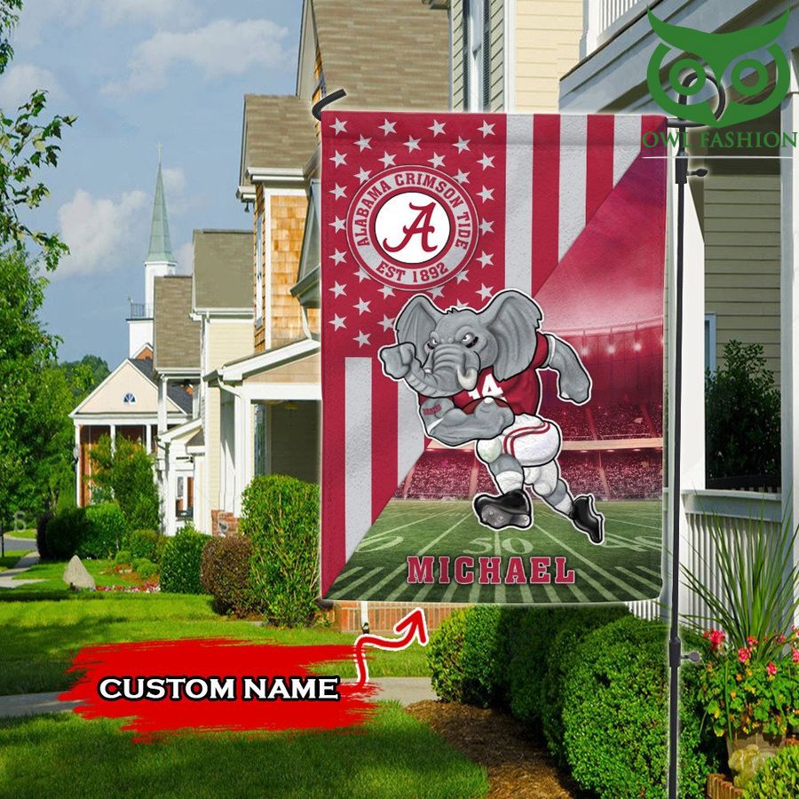 Alabama Crimson Tide Flag Mascot NCAA Custom name basketball fans