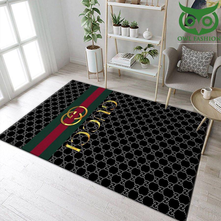 Gucci Gold Pattern Living Room Area Carpet Living Room Rugs FN281011 The US Decor
