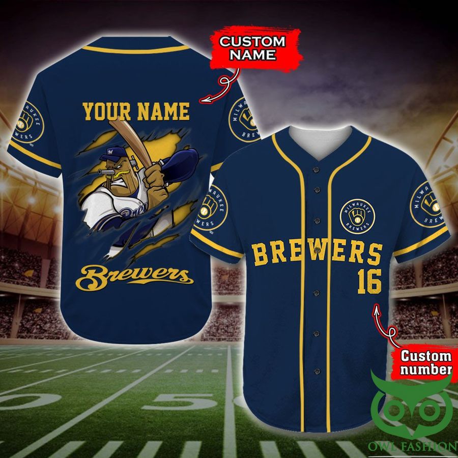 Milwaukee Brewers Baseball Jersey MLB Custom Name Number