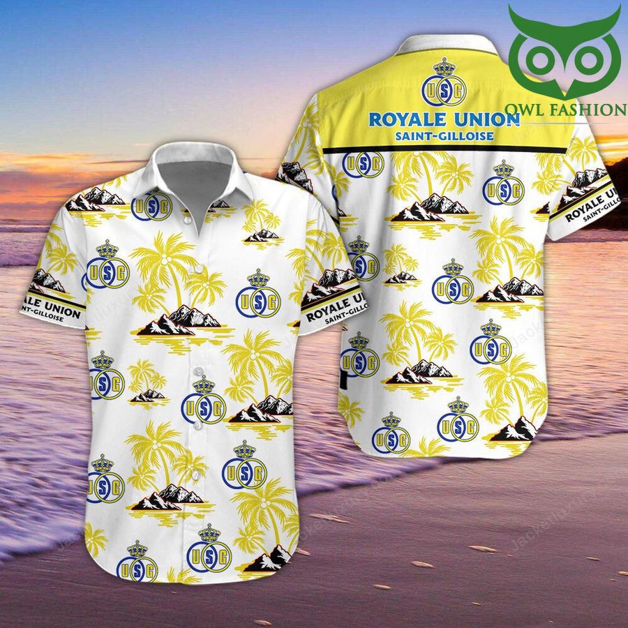 Union Saint-Gilloise colored cool style Hawaiian shirt for summer