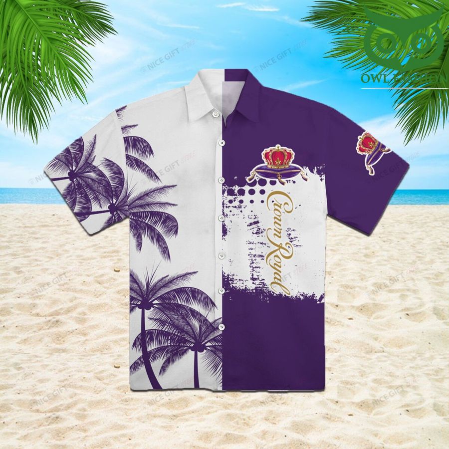 Crown Royal palm trees mauve 3D Shirt Hawaiian aloha for summer