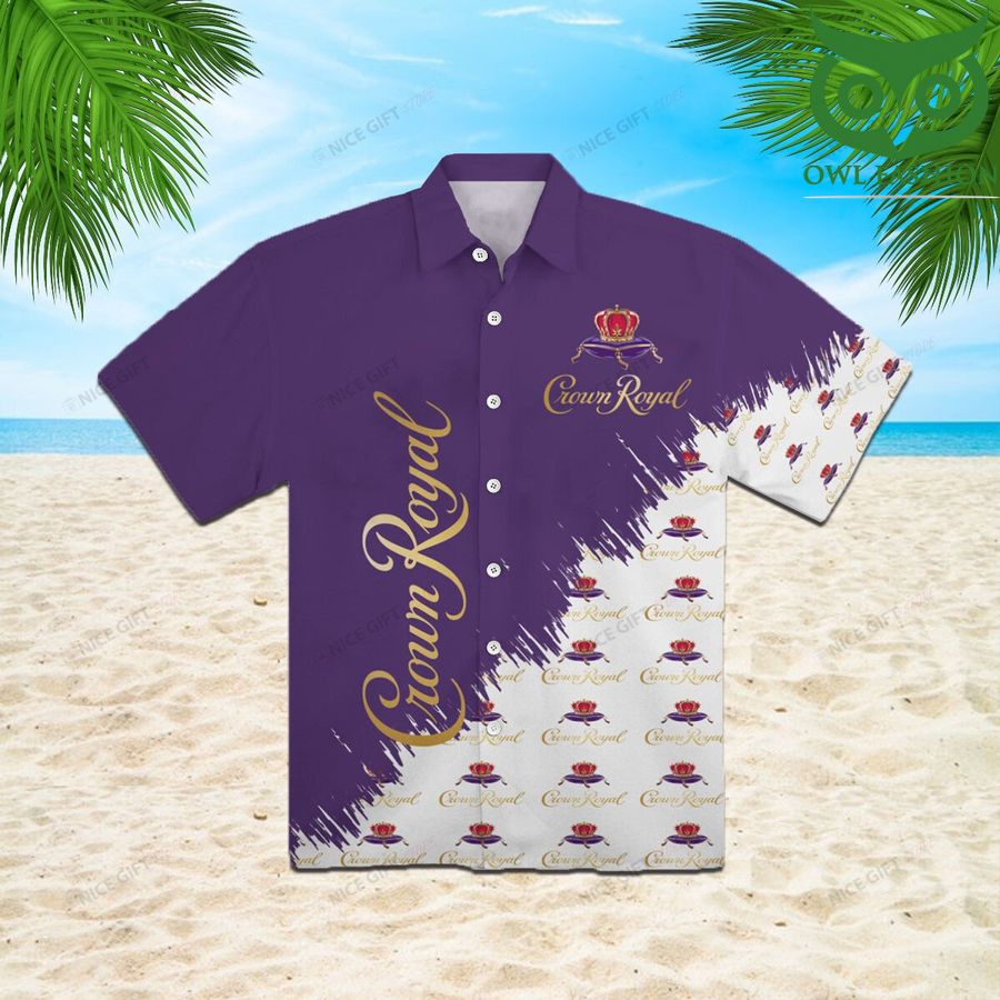 Crown Royal mauve purple multiple logos 3D Shirt Hawaiian aloha for summer