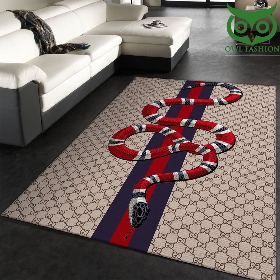 Gucci Snake Red Blue Area Rugs Living Room Carpet Christmas Gift Floor Decor The US Decor