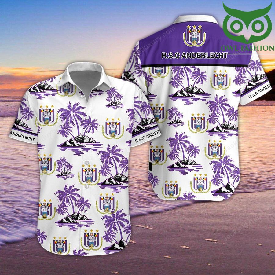 R.S.C. Anderlecht colored cool style Hawaiian shirt for summer