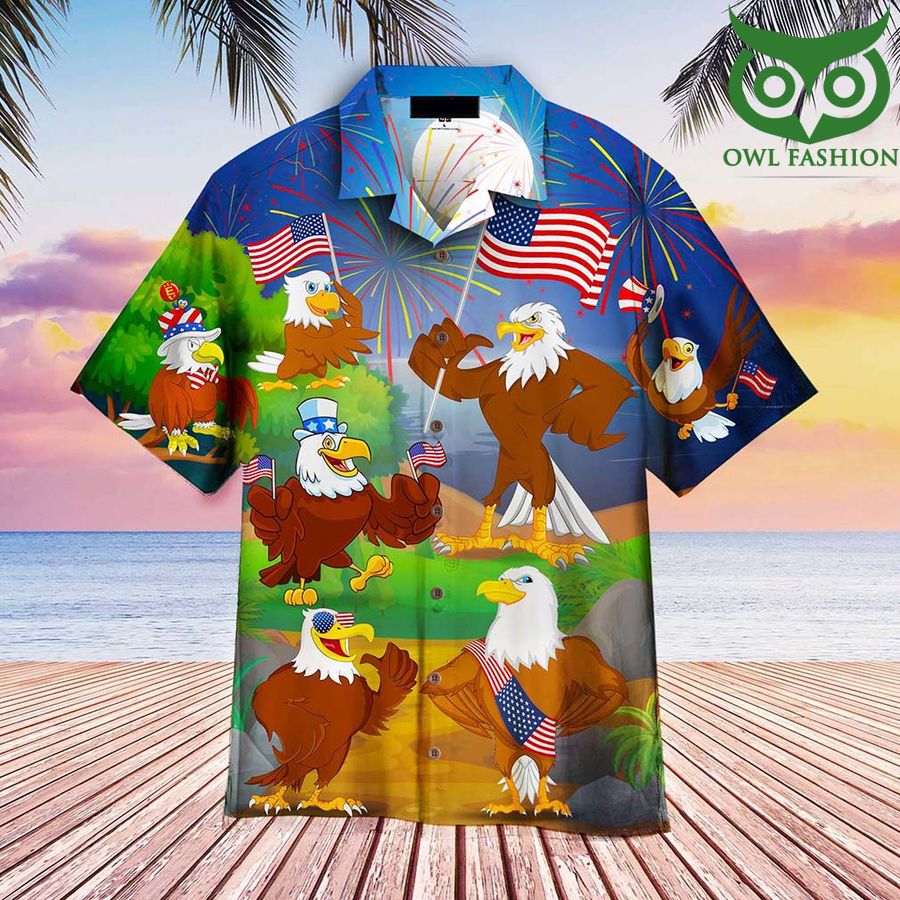 4th Of July Independence Day animation Eagles Hawaiian Shirt