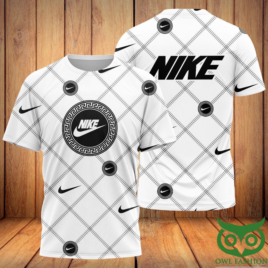 Luxury Nike Circle Pattern White 3D T-shirt