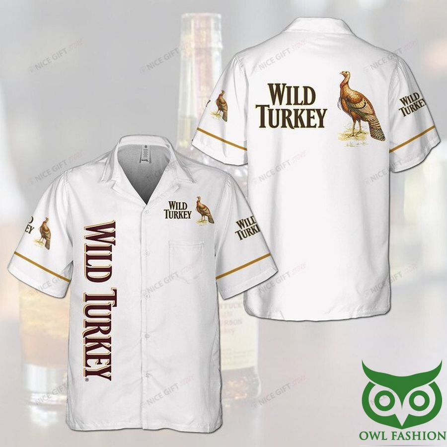 Wild Turkey White Hawaiian Shirt