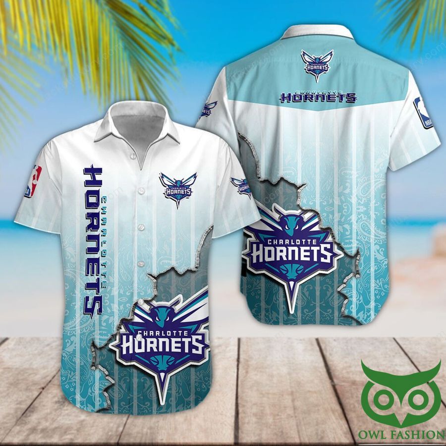 Charlotte Hornets Turquoise Hawaiian Shirt