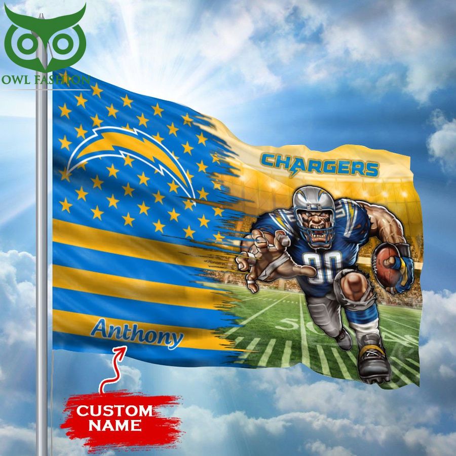 Los Angeles Chargers Flag Large Mascot NFL Custom Name