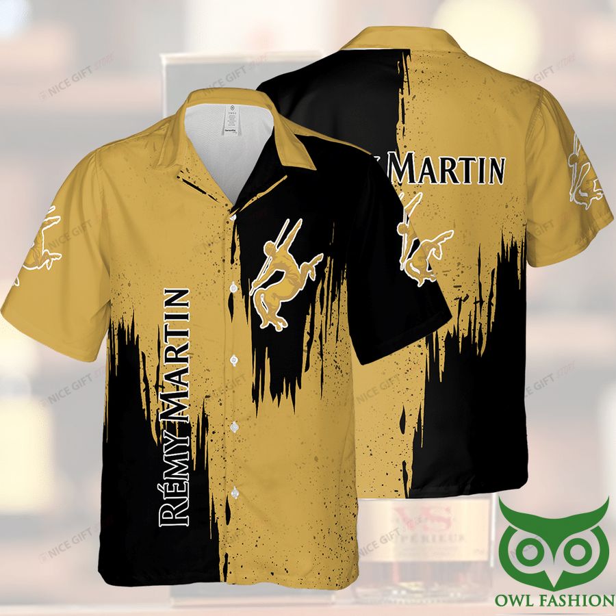 Remy Martin Black and Yellow Color Drop Hawaiian Shirt