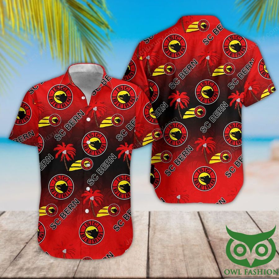 SC Bern Red Gradient Bright Hawaiian Shirt