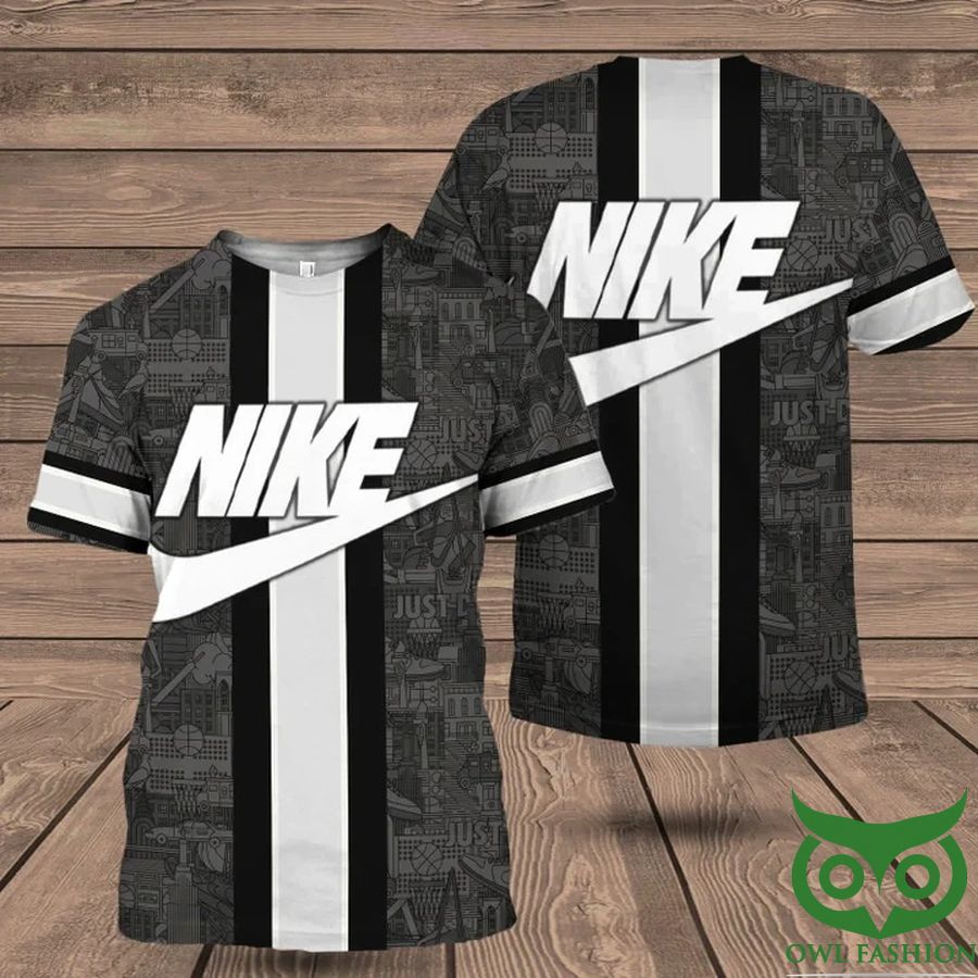 69 Luxury Nike Gray Pattern Vertical Lines 3D T shirt