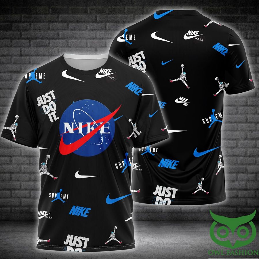 22 Luxury Nike NASA Logo Design Black 3D T shirt