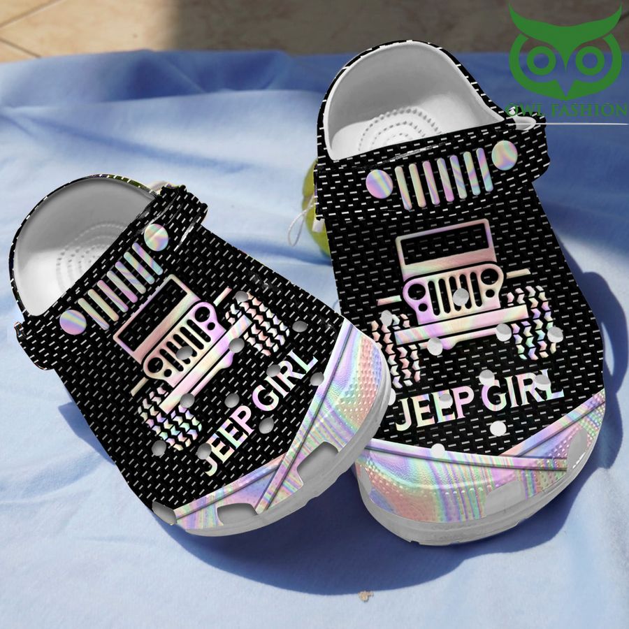 Amazing Jeep girl hologram text Crocs Slippers