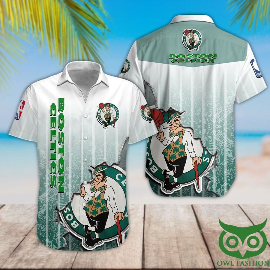 Boston Celtics Green Hawaiian Shirt