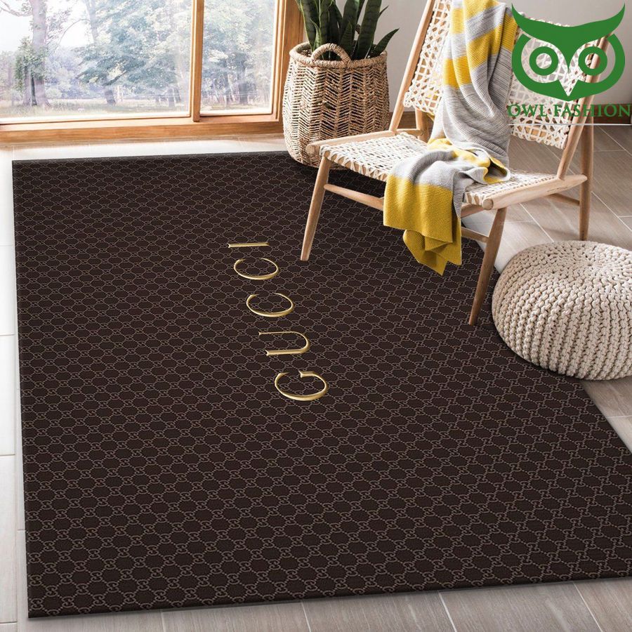 Gucci Area Rug signature pattern brown Floor Home Decor
