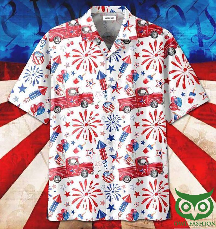 Happy 4th Of July Day Fireworks Hawaiian Shirt