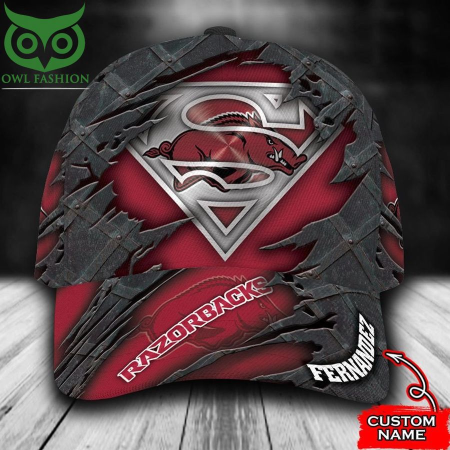 Arkansas Razorbacks Classic Cap Superman NCAA1 Custom Name