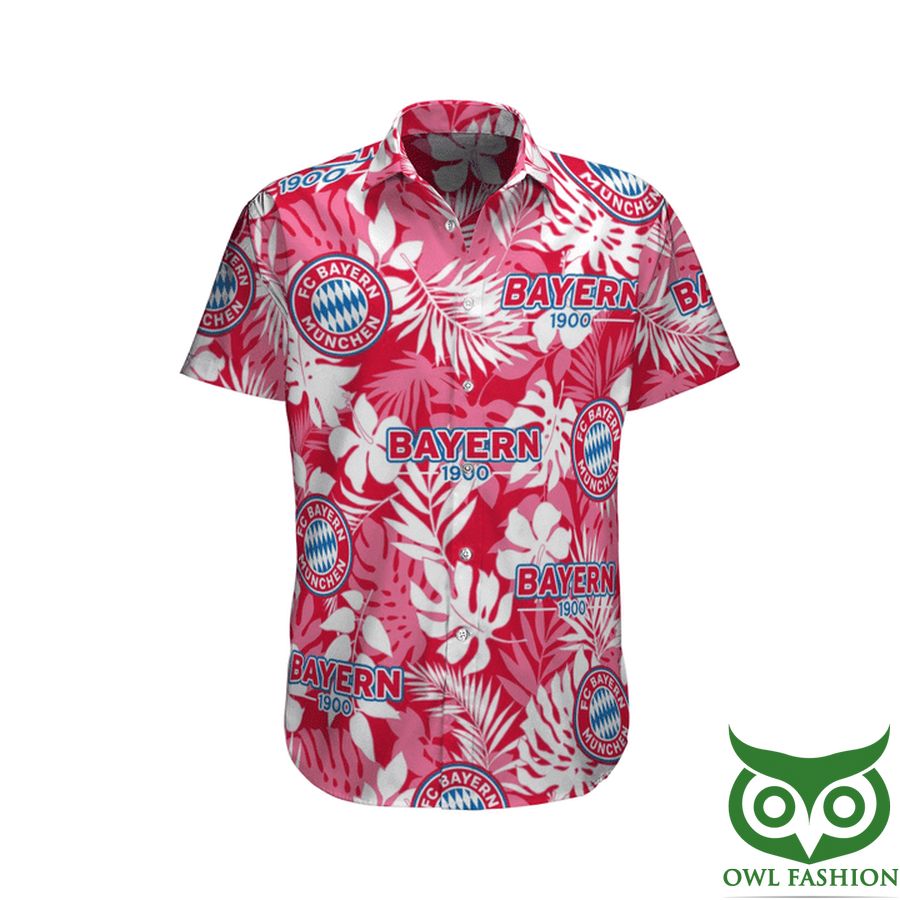 Bayern Munchen Red Pink White Hawaiian Shirt