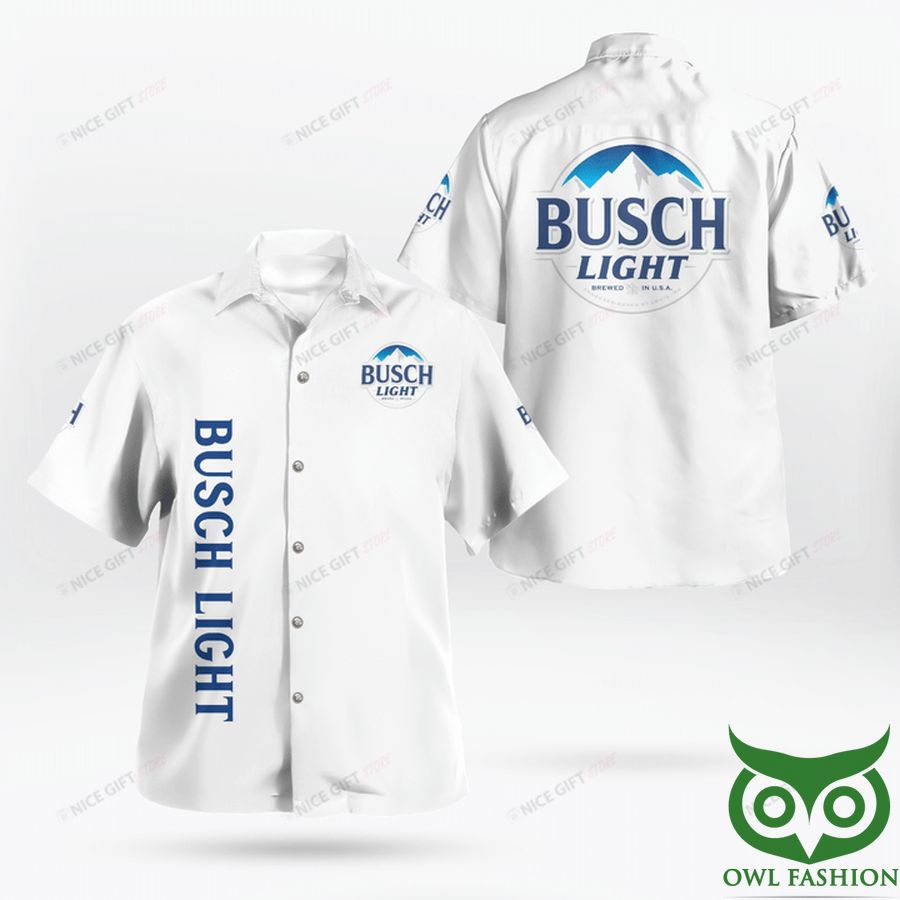 Busch Light Basic White Hawaiian Shirt