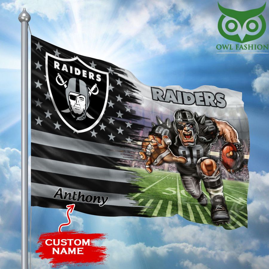 Las Vegas Raiders Flag Large Mascot NFL Custom name football fans