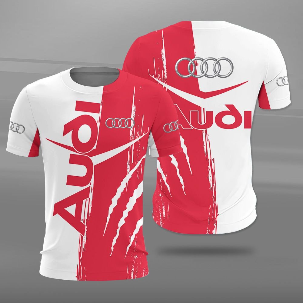 Audi Logo Red and White 3D Shirt