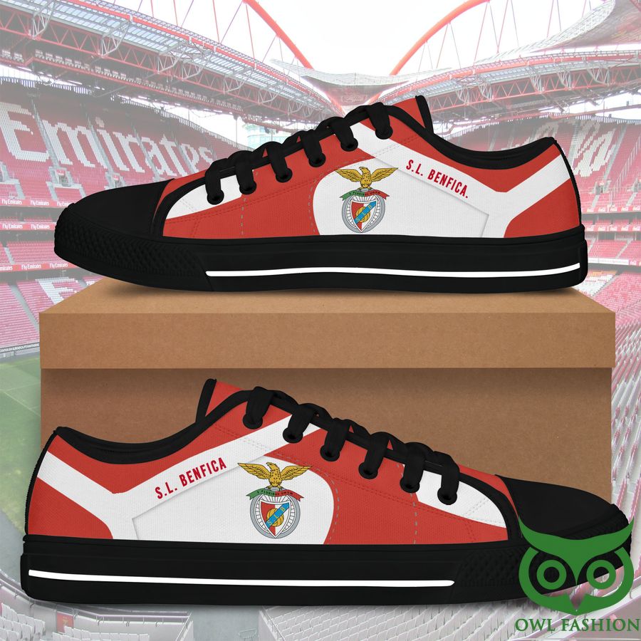 S.L. Benfica Black White Low Top Shoes For Fans
