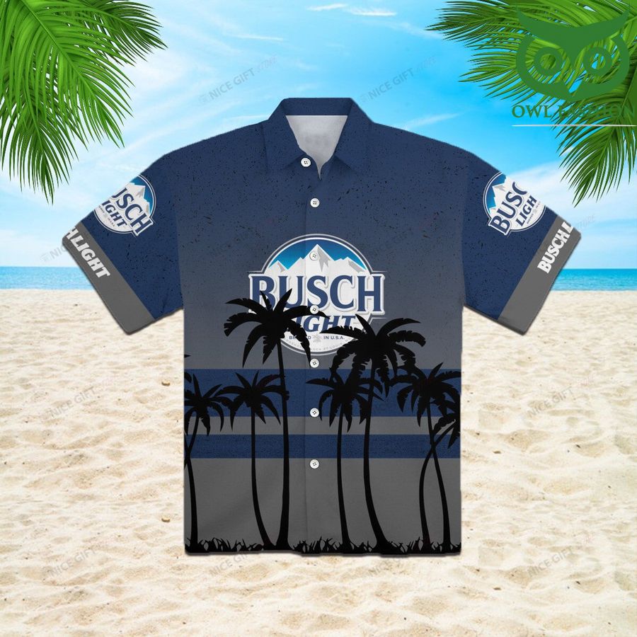 Busch Light beer dawn palm trees 3D Shirt Hawaiian aloha for summer