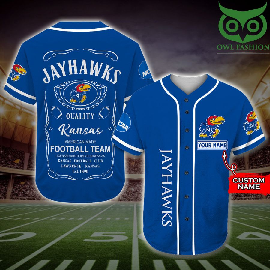 Kansas Jayhawks Baseball Jersey Jack Daniel NCAA Custom Name 