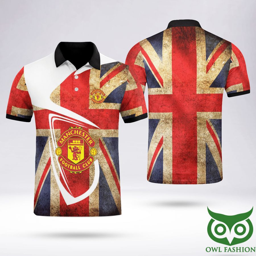 Manchester Is Forever UK Flag Pattern Polo Shirt