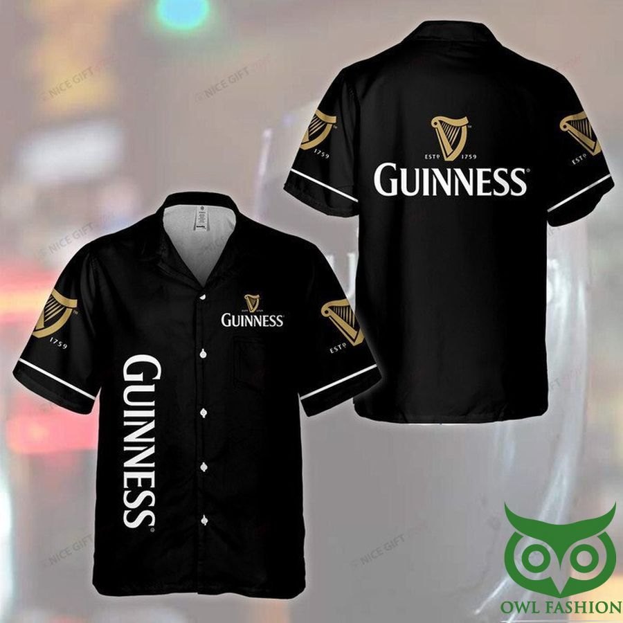 Guinness Black Hawaiian Shirt