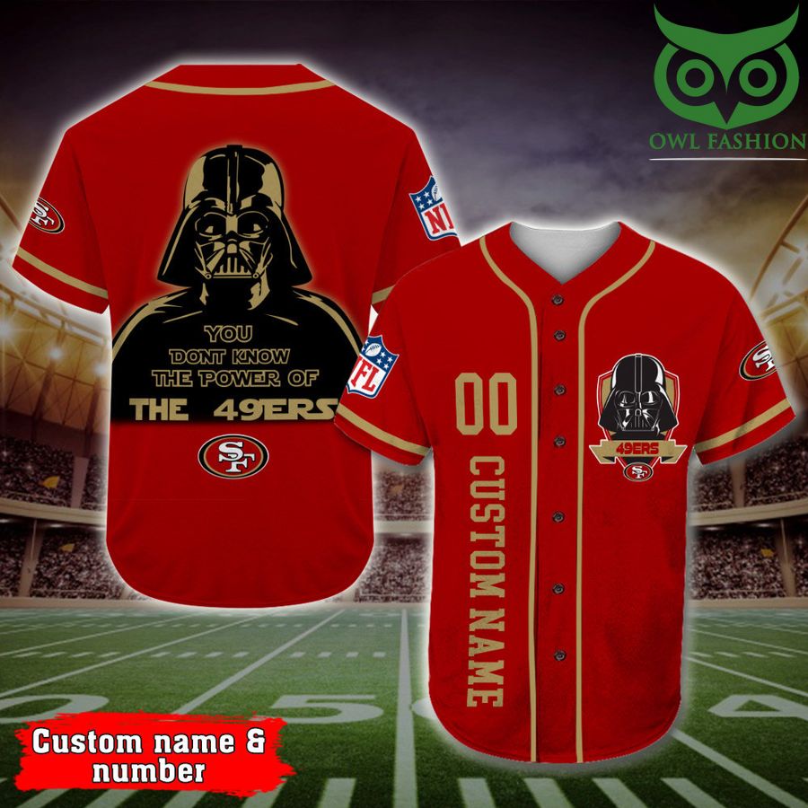 San Francisco 49ers Baseball Jersey Darth Vader Star Wars NFL Custom Name Number 