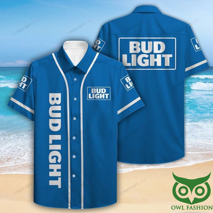 Bud Light Blue Hawaiian Shirt