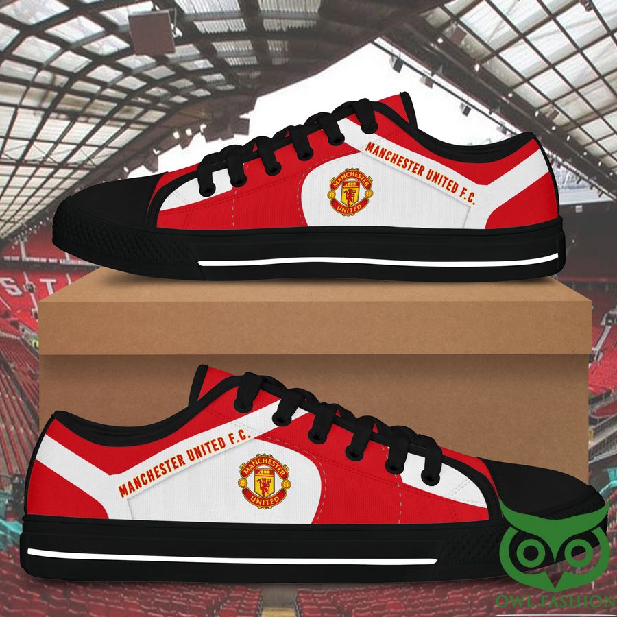 Manchester United F.C. Black White Low Top Shoes For Fans