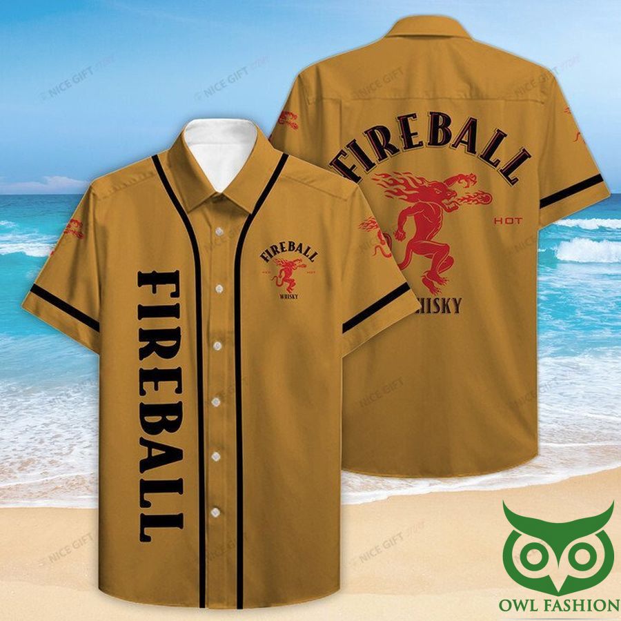 Fireball Whisky Brown Hawaiian Shirt
