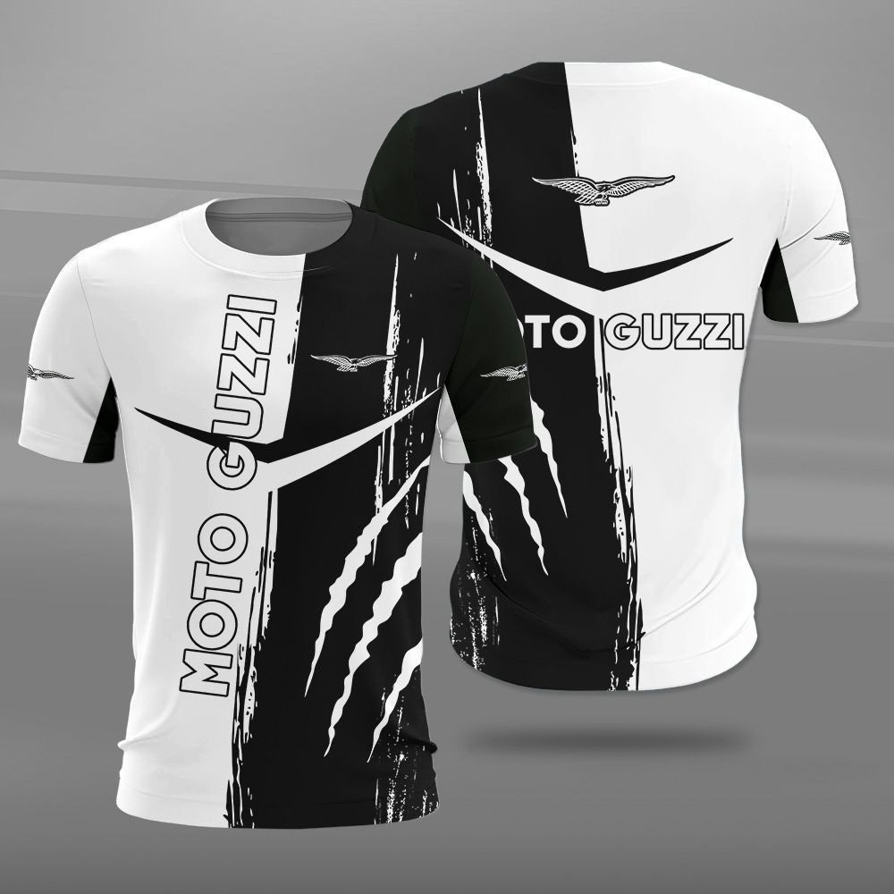 Moto Guzzi Logo White and Black 3D Shirt