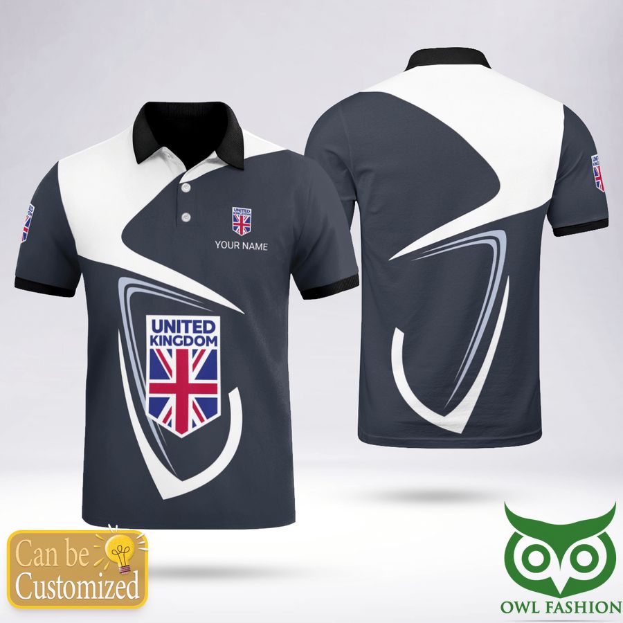 Custom Name United Kingdom Love Polo Shirt White
