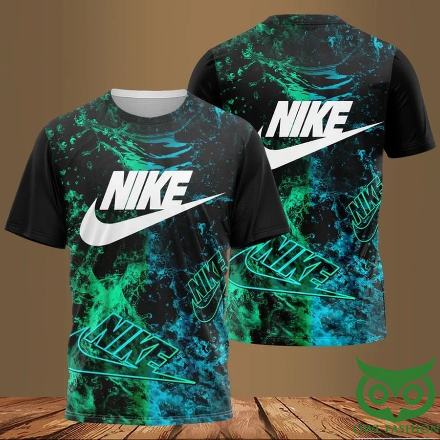 Luxury Nike Green Smoke Black 3D T-shirt