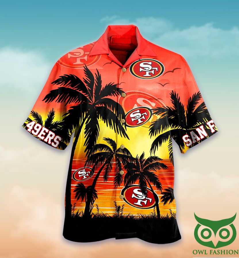 San Francisco 49ers NFL Palm Sunset Hawaiian Shirt