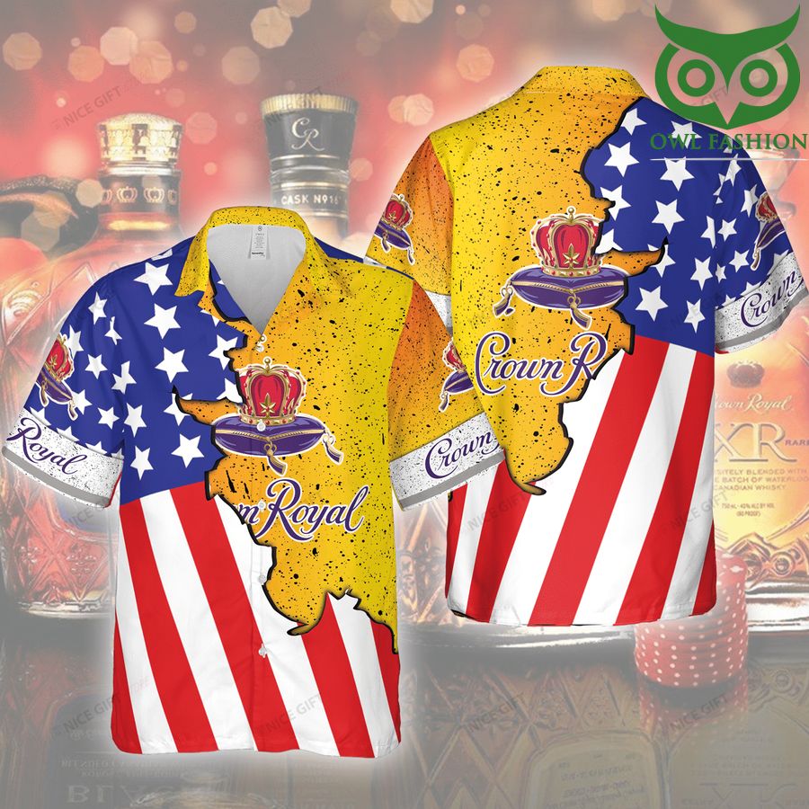 Crown Royal American flag 3D Shirt Hawaiian aloha for summer