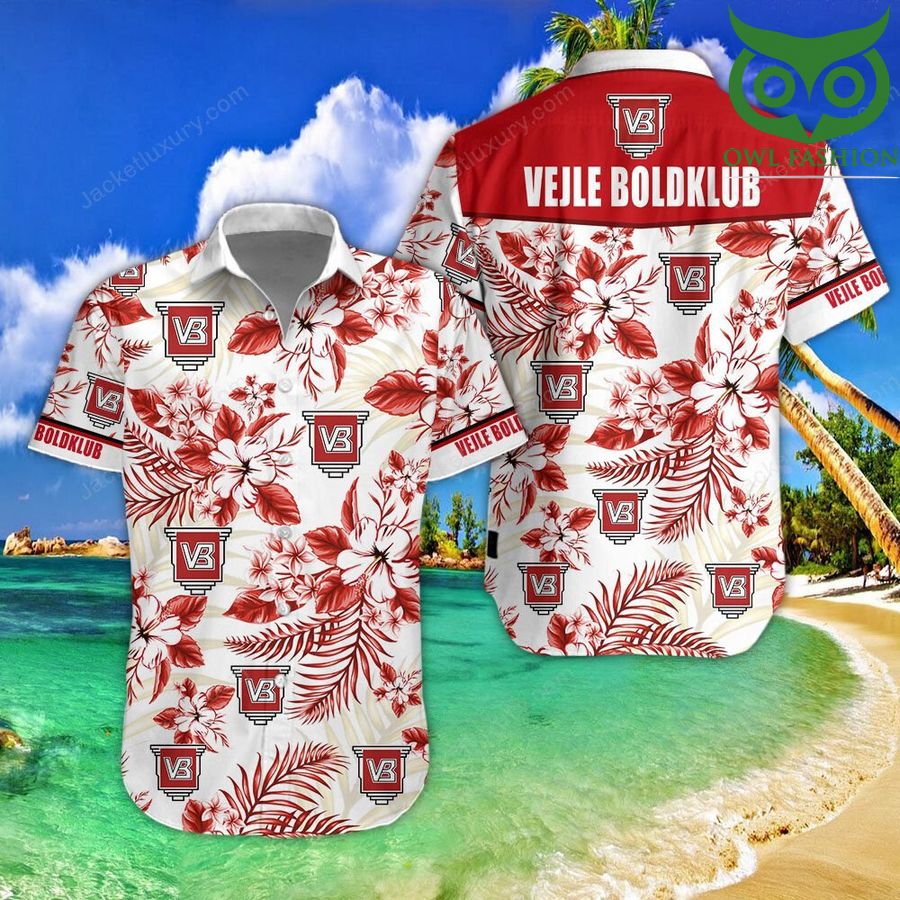 Vejle Boldklub floral cool tropical Hawaiian shirt short sleeves