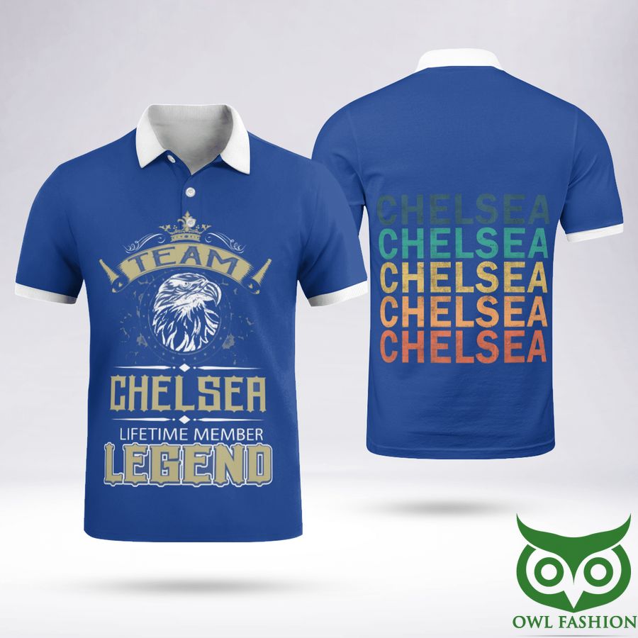 Chelsea Lifetime Member Legend Blue Black Polo Shirt