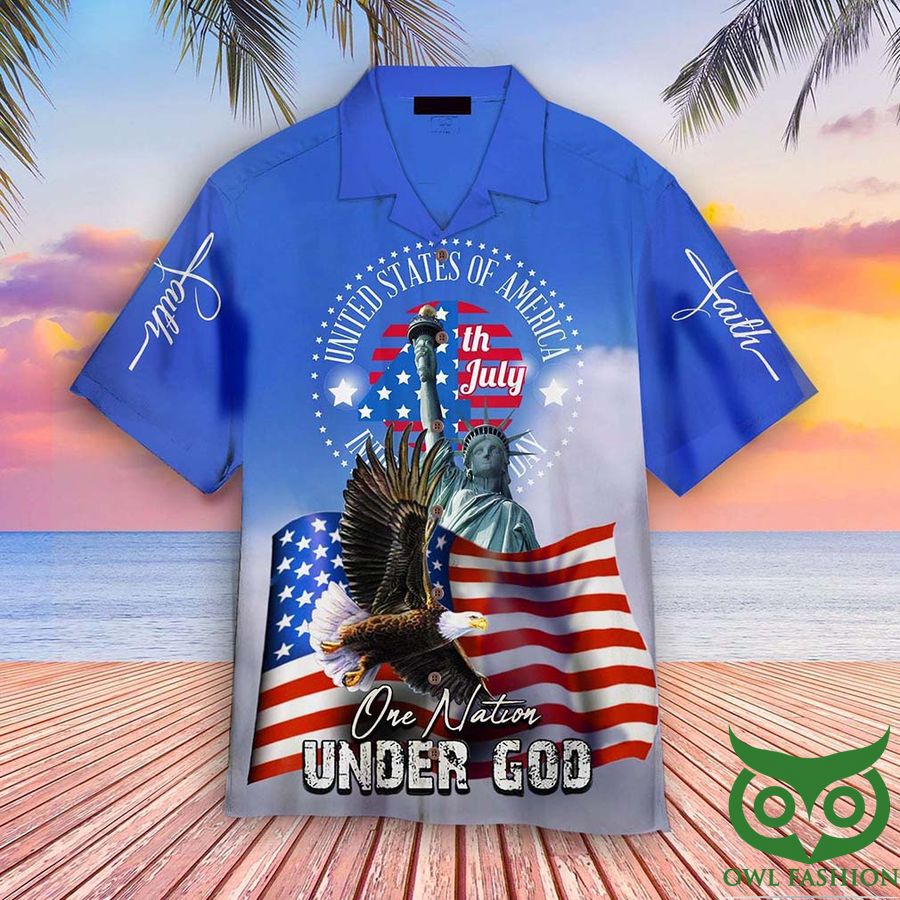 4th Of July One Nation Under God Independence Day Hawaiian Shirt